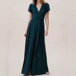 Anthropologie x BHLDN Mendoza Dress in Emerald New Size 10